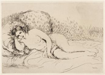 PIERRE-AUGUSTE RENOIR Femme couchée (tournée à gauche).